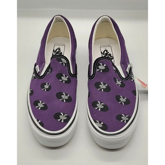 VANS x Wacko Maria Classic Slip On Sneakers 'Purple Records' VN0A45JK696 - Picture 5 of 8